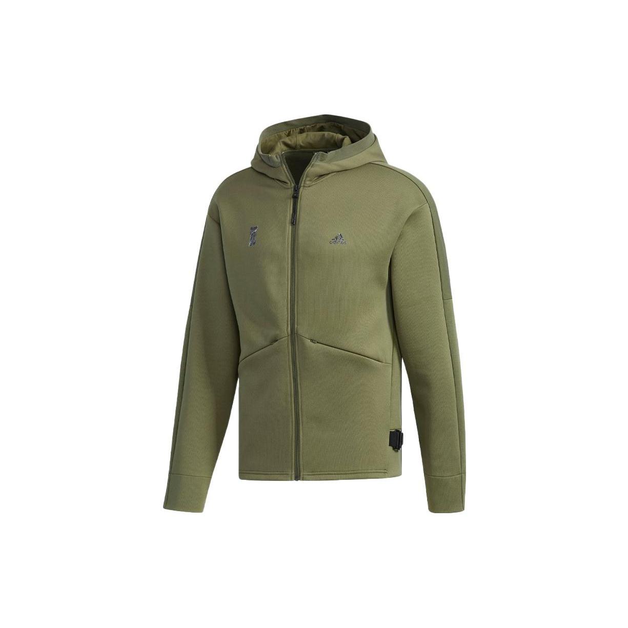 Men s adidas Martial Arts Series Knit Sports Hooded Jacket Military Green DM5237 M