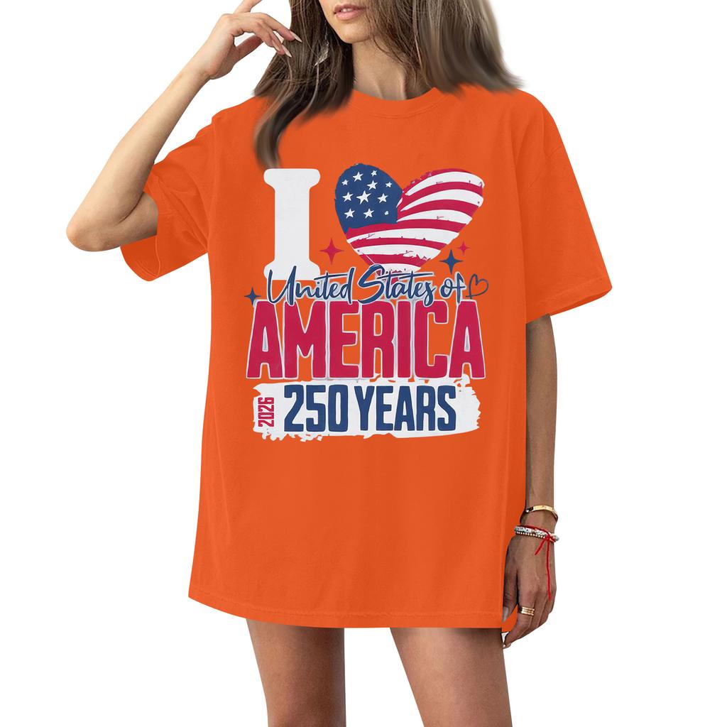 Damen Rundhals Bedrucktes Kurzarm T-Shirt Top