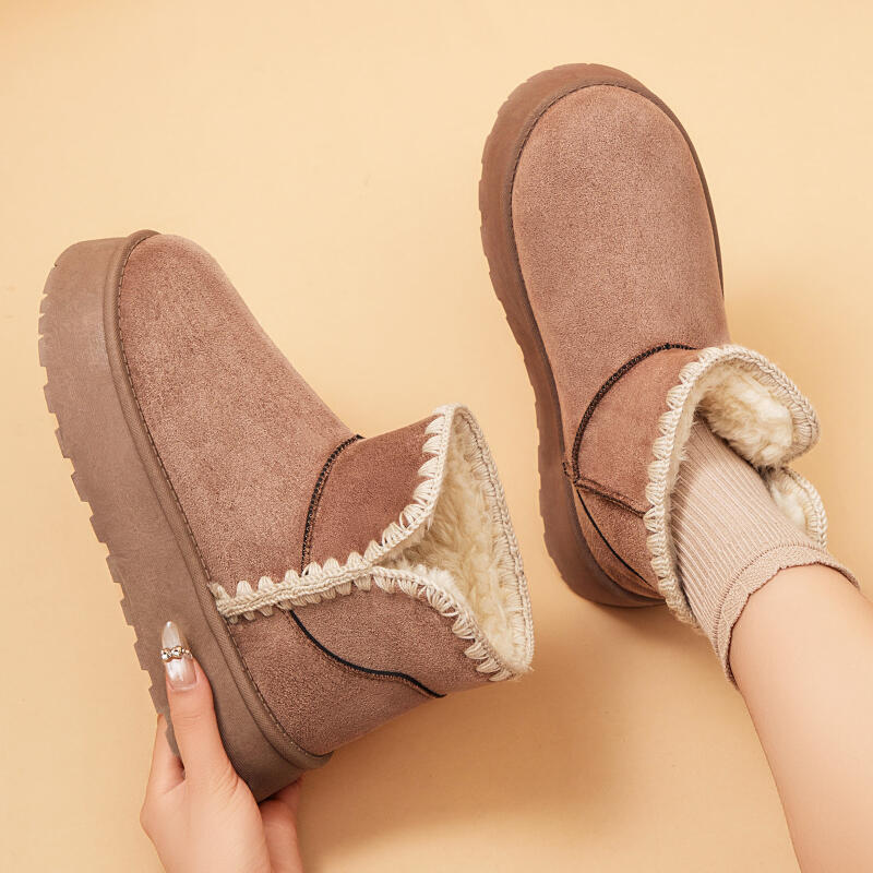 Arctic Winter Boots for Women - Thermal Knee-High Snow Boots with Anti-Slip Thick Sole & Slavic Knit Pattern