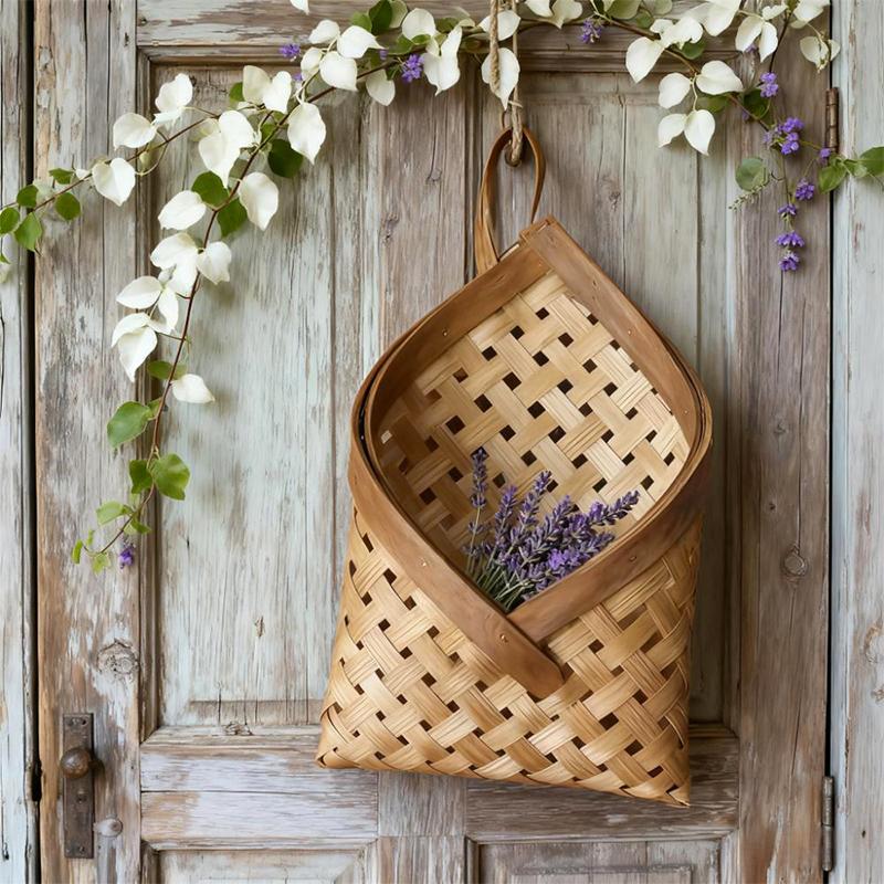 1PC Multi-Purpose Kitchen Decor Woven Wall-Mounted Basket Farmhouse Wall Hanging Vegetables 2 Sizes