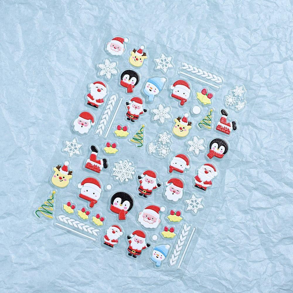 Cute Christmas Nail Art Stickers Winter Nails Polish Sticker 3D Manicure Decals  Manicurist