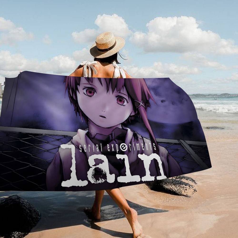Serial Experiments Lain Anime Microfiber Beach Towel Absorbent Quick Dry Soft Yoga Swimming Resort Mountain Climbing Towel