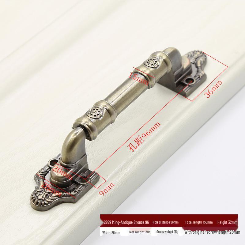 

Античная бронзовая накладная ручка для раздвижной амбарной двери для деревянных и двойных дверей.