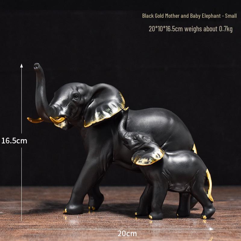 Modern Light Luxury Elephant Ornament - Resin Handicraft for Office, Living Room, or TV Cabinet Decoration