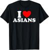 I Love Asian Women I Heart Asians T-Shirt Asian Fashion Women T Shirt Vintage Clothes  Graphic T Shirts Ropa De Mujer
