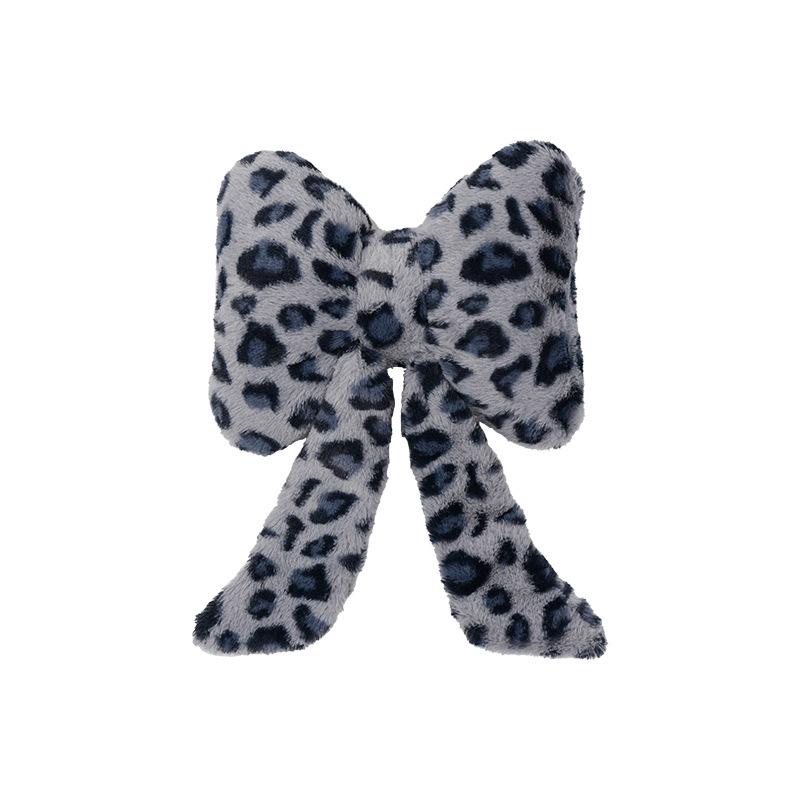 

Bow Leopard Print Car Headrest Neck Pillow Winter Plush Comfortable Car Seat Decoration Cute Plush Seat Cushion Lumbar Support