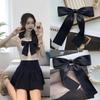 Black Bow Brooch With Ribbon And Safety Pin Simple Corsage Women'S Clothing Accessories Fashion Jewelry