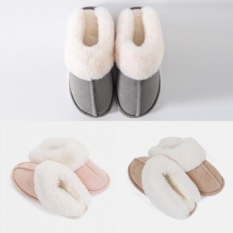 

Fur slippers, indoor slippers, pom-pom ugg living room slippers Fursoft Slippers Beige