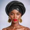 Shining African Women Turban Cap Twisted Braid Headtie Head Wraps Wedding Party Headpiece Bonnet
