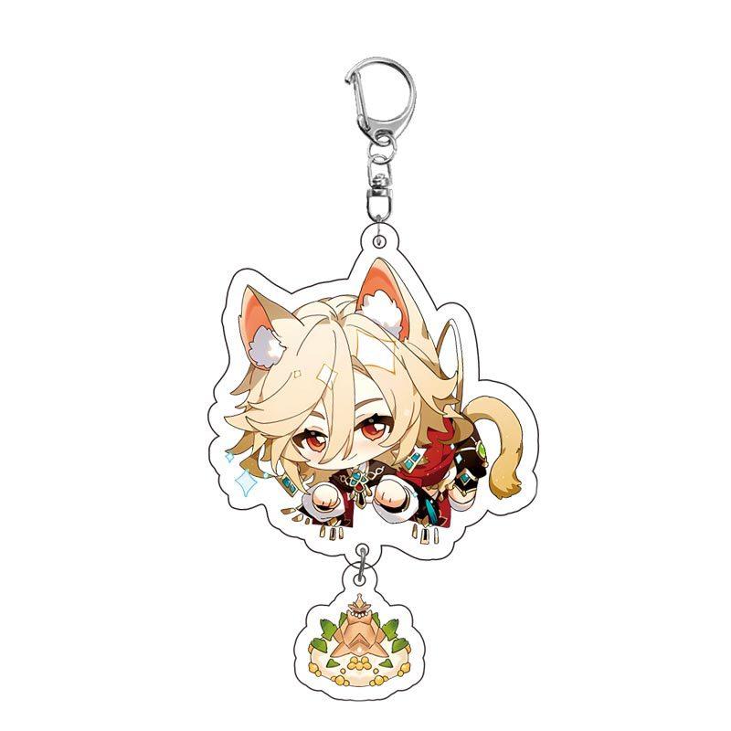 Game Keychains Acrylic Figure School Bag Keychian Holder Key Ring For Children Girl Men Accessories