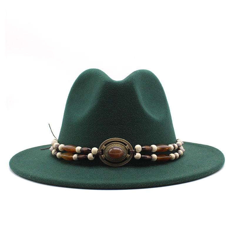 Big Eaves Wool Jazz Top Hat Women'S Casual Big Edge Felt Hat Men'S Jazz Hat 9.5Cm