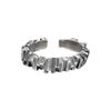 Adjustable Open Ring Men Women Vintage Geometric Design With Distressed Finish Copper Alloy Jewelry
