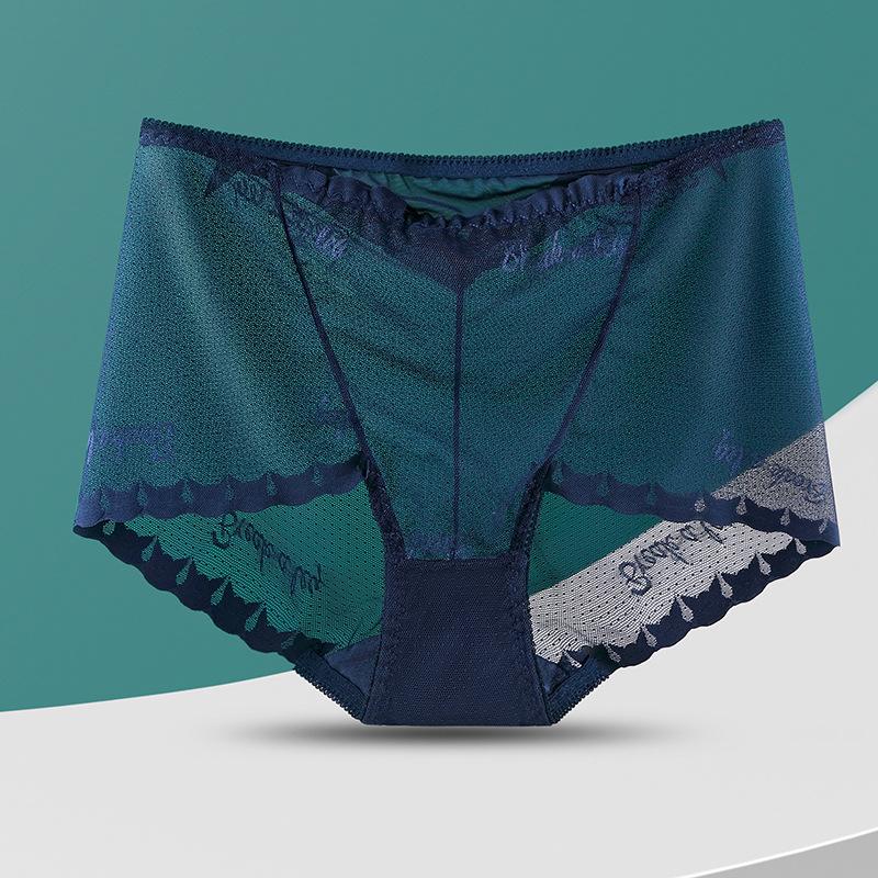 Große Größe Damen Sommer Dünn Modisch Spitze Netzgarn Transparent Bauchweg Hüfte Hohe Taille Dreieck Slips
