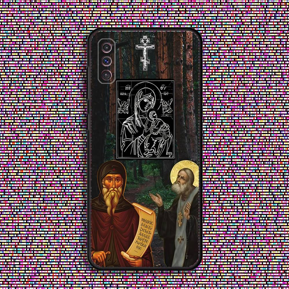 

Orthodox Cross Icon Church Phone Case For Samsung S 25,24,23,22,30,21,10,9,Ultra,Plus,Lite,FE,4,5 G Black Soft Case Samsung S20ULTRA5G