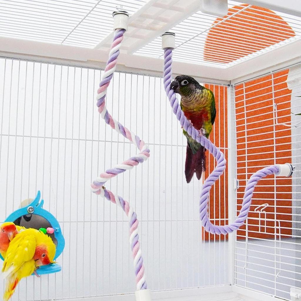 Adjustable Rope Perch for Bird Cages, Climbing Toy Parakeet and Parrot