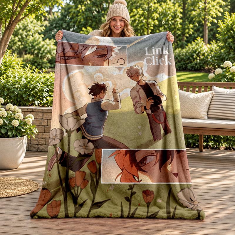 Link Click blanket Flannel Blanket Soft Cozy Plush Throw for Sofa Bed Lightweight Home Decoration Gifts for Christmas various holidays