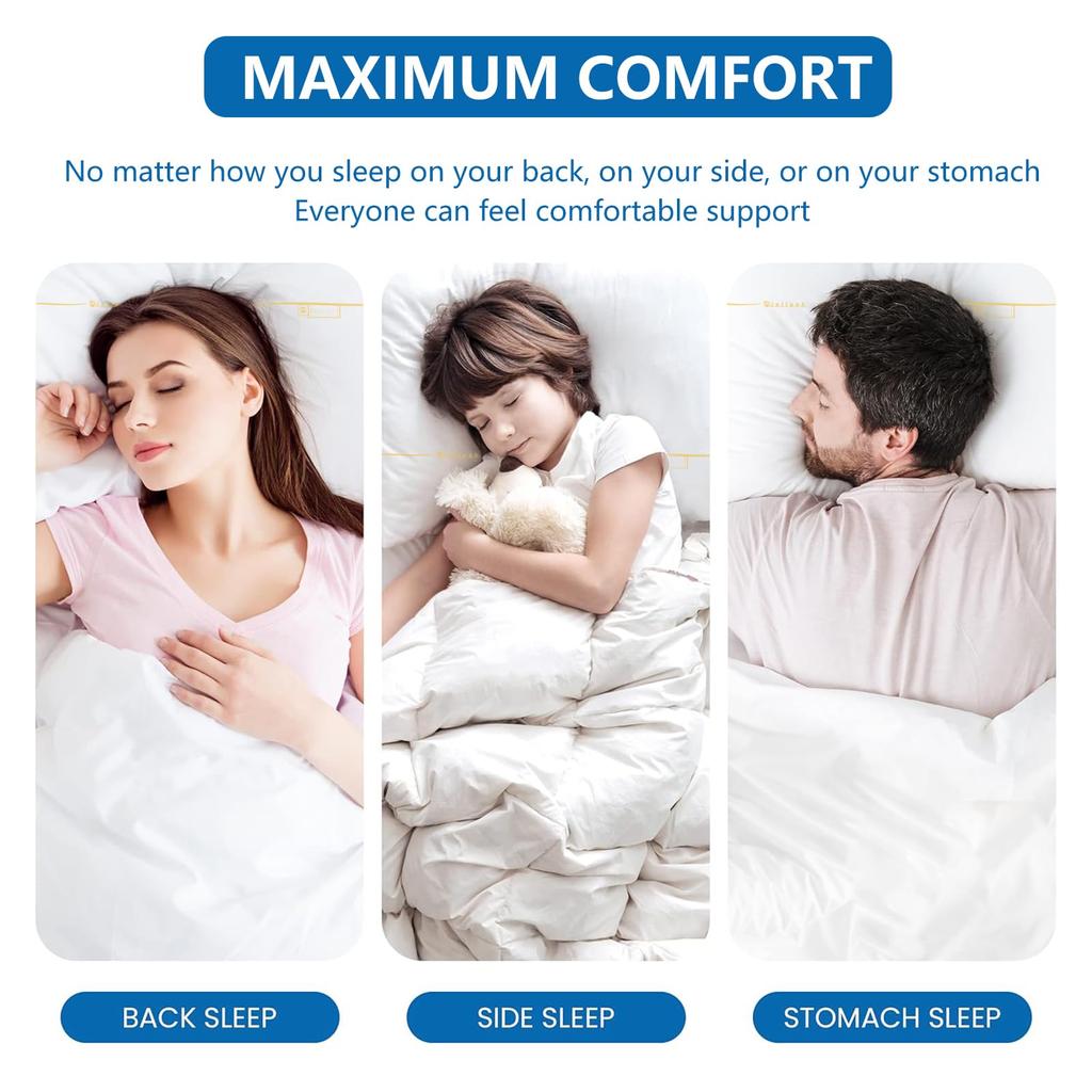 MINILUCK Memory Foam-Kissen, Nackenkissen, Schlafbett, Kingsize, konturiertes Memory Foam-Kissen für Rücken und Bauch, kühlendes orthopädisches Kissen für den Nacken