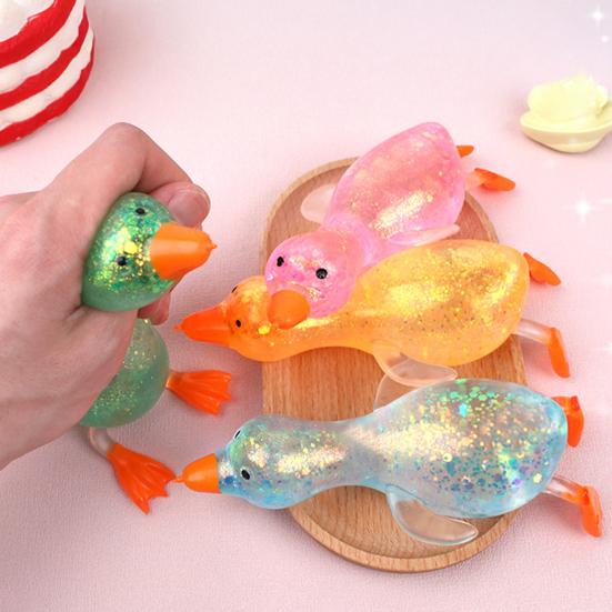 Třpytivá kachnička Fidget Hračka na odbourání stresu Průhledná kachnička Senzorická hračka Zvířátko na dekompresi Míček na stres Party drobnosti Výplň velikonočního košíku