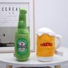 Beer Bottle/Mug Puppy Chew Toy Funny Dog Squeaky Plush Toys for Small Medium Dog