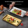 ZISIZ Korean Style Gold Stainless Steel Square Serving Tray