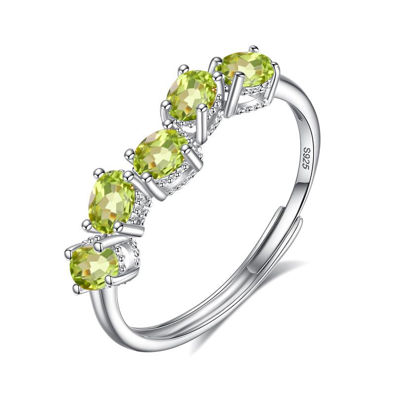 Natural Crystal Stone Ring Live Design S925 Sterling Silver Inlaid with Colorful Treasure Material Jewelry Fashion Jewelry Holiday Gifts