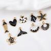 10pcs Trend White Enamel Ocean Coral Conch Fish Bones Fishtail Heart Charms Alloy Pendants DIY Necklace Keychain Jewelry Making