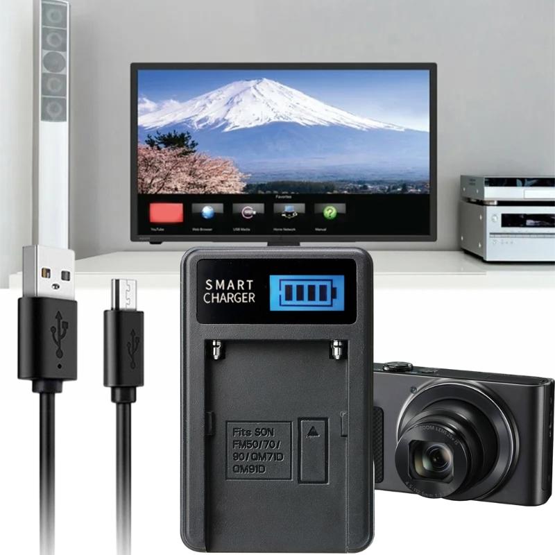 Convenient NPF550 Camera Battery LCD Micro USB Charger for NPF550/F750/F960/F970,NPFM50/FM70/FM90 Cameras Batteries