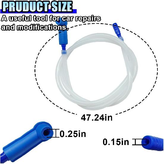 3.93 Ft Brake Fluid Bleeder Hose, Auto Brake Bleeding Change Hose Car Oil Fluid Extractor Tool With Adapter, Universal Replacement Tube For Car