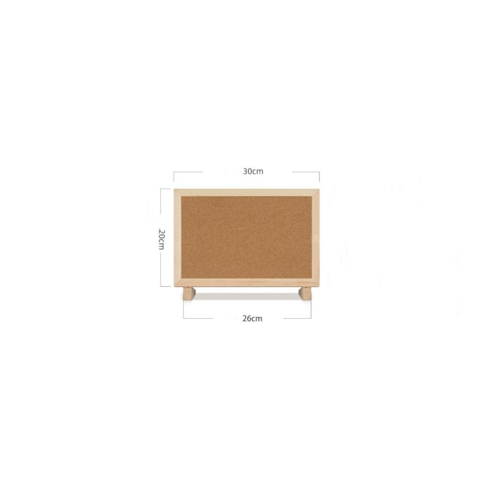 Desktop Cork Board Stand Rectangle Wood Frame Small Bulletin Board Vision Board