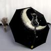 1pc Moon CatAutomatic Folding Umbrella, Portable Collapsible Design, Casual Outdoor Accessory, for All Seasons049
