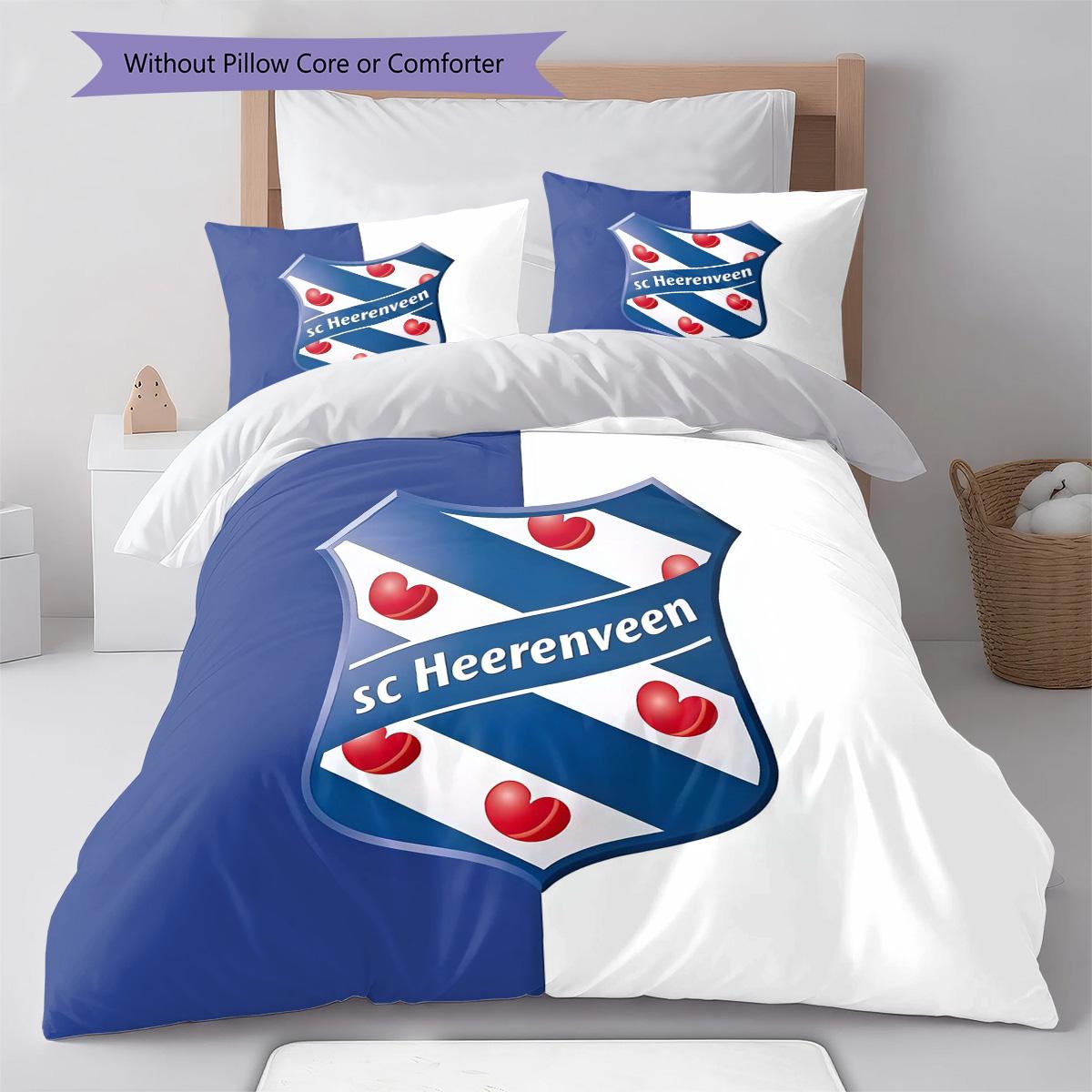 

SC Heerenveen ,Pattern Bedding Quilt Set Quilt Cover Pillowcase Home Decoration Birthday Gift (1 * duvet cover + 2 * pillowcase, without core) 155x200cm