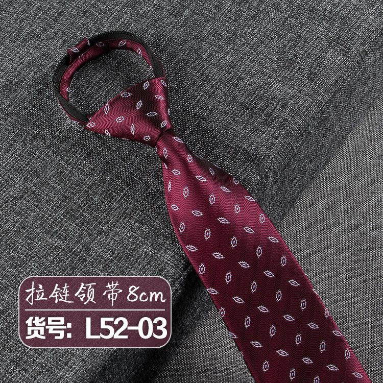 Men'S Business Dress No Knots Lazy Zipper Tie 8Cm Professional Work Blue Stripes Easy To Pull Wide Tie