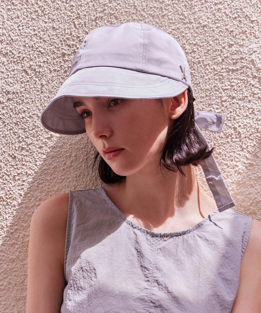 Bajal Va Studded Ribbon Bonnet Hat Grey