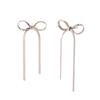 MamacitaSlay Elegant Lovely Blade Chain Bow Gold Silver Color Earrings 2026 Trend Waterproof Stainless Steel Jewelry Lady Gift