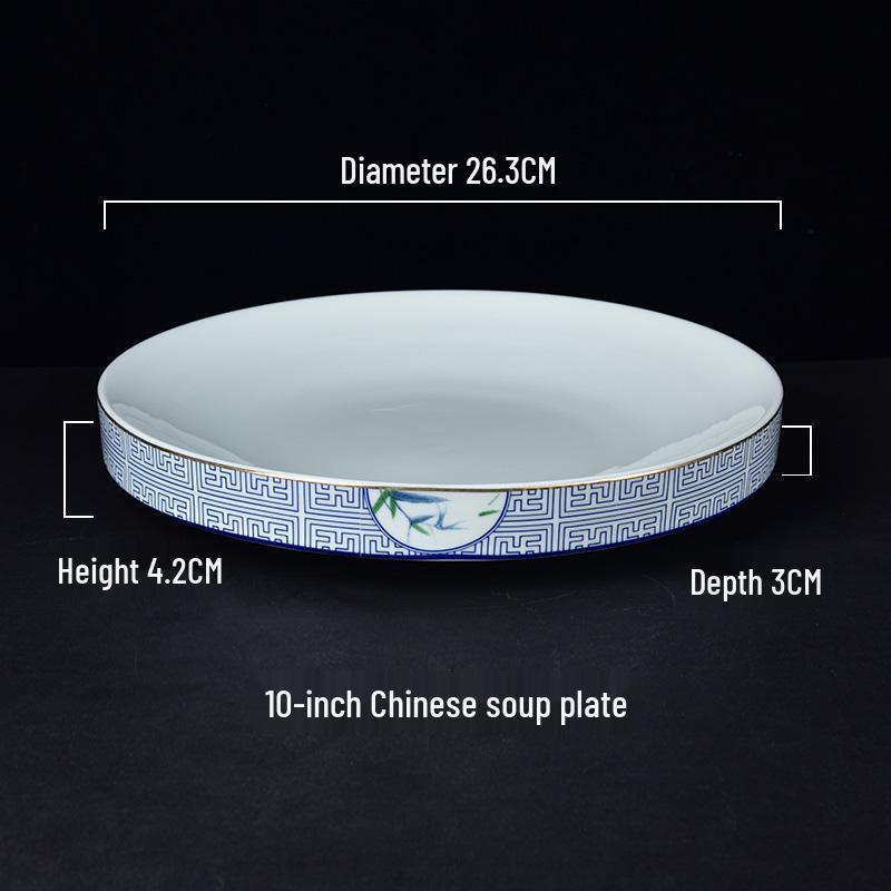 

Chinese Round Cold Dish Display Plate - Creative Concave Deep Dish for Clubhouse and Open Kitchen Tableware