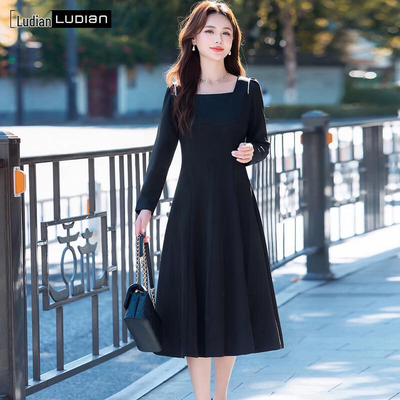 Women's Hepburn Style Square Neck A-Line Midi Dress