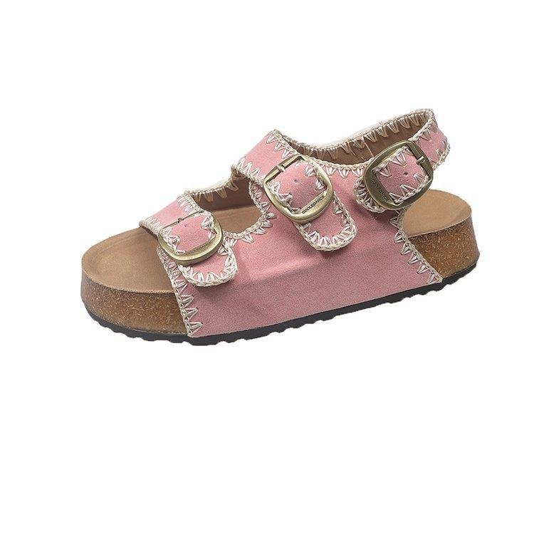 

[youshilai] Thick-soled belt buckle Birkenstock sandals 2025 new summer with skirt open-toed cool slippers 40