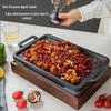 ZISIZ Aluminum Japanese BBQ Grill Plate with Wooden Stand & Alcohol Stove