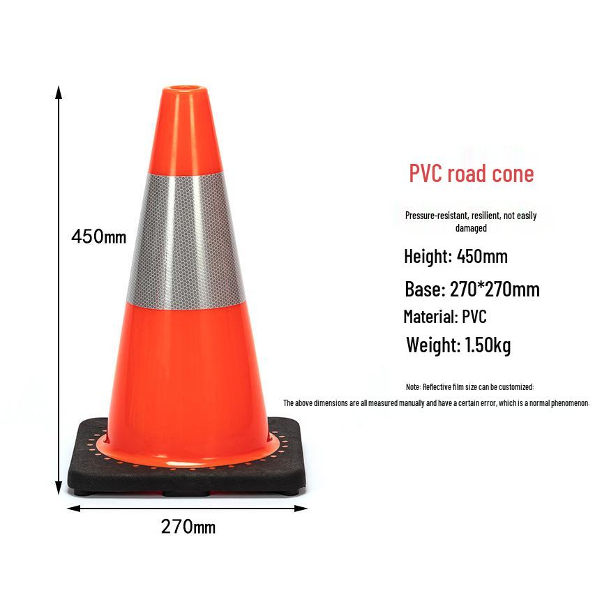 Australian PVC Reflective Traffic Safety Cone - Ice Cream Barrel Design, Anti-Collision Road Sign. Large