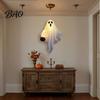 Durable Fabric Party Props Halloween Hanging Ghost with LED Lights, Spooky White Gauze Glowing Ornament, Unique Gift Ideas Flexible Figures