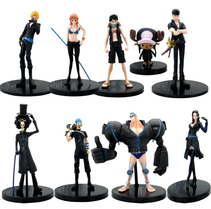 Anime DXF One Piece Film Gold Grandline Men 9pcs/set 15th Anniversary Characters Luffy Figure Collection Toys