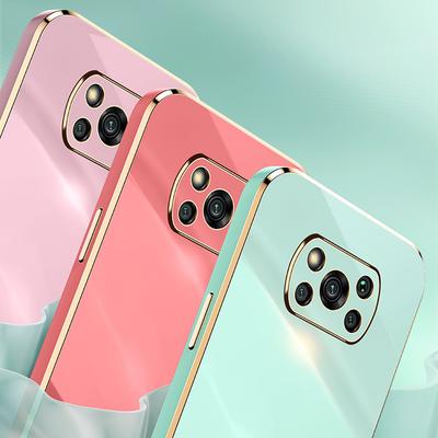 Für Xiaomi Poco X3 Hülle Luxus Square Plating Xiaomi Poco X3 Pro X3 NFC Telefonhülle Stoßfeste Silikon Rückseite Fundas