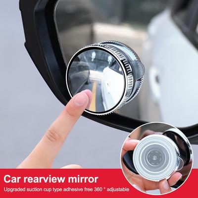New 2 Pcs Car Rearview Mirrors Reverse Blind Spot Auxiliary 360 Adjustable Degree Mirror Accessories Car Mirror Convex Conv J7G6