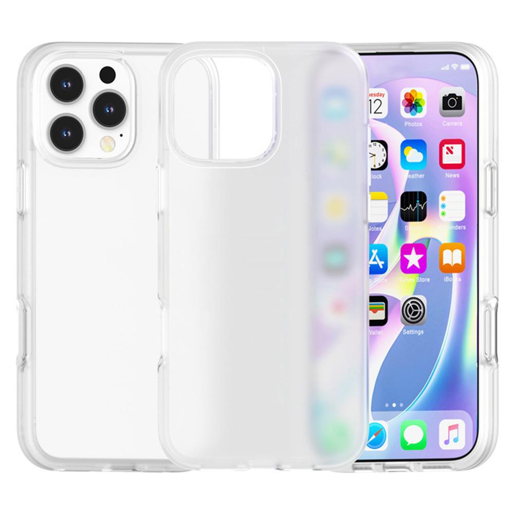 For iPhone 16 Pro Case TPU+PC Matte Translucent Phone Back Cover