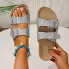 Large Size Cool Slippers Women's New Sequined One-word Buckle Women's Slippers