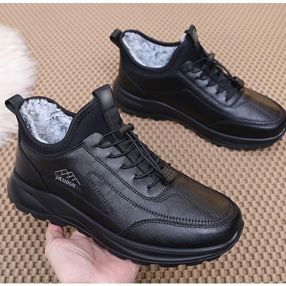 Freizeitschuhe für Herren im Winter mit Plüsch- und verdickter Isolierung für mittelalte und ältere Baumwollschuhe