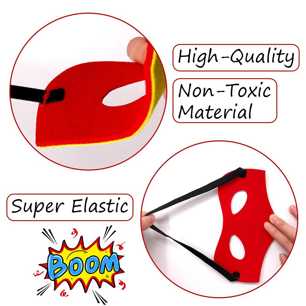 9Pcs Superhero Felt Masks for Kids Superhero Masks with Elastic Rope Party Cosplay Favors Masks for