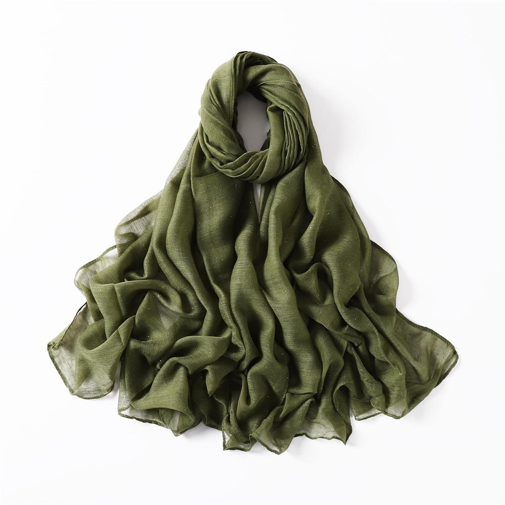 New Summer Shiny Voile Cotton Linen Women Scarf Girls Solid Sunscreen Thin Scarves Soft Foulard Shawl Casual Female Wrap Shawls