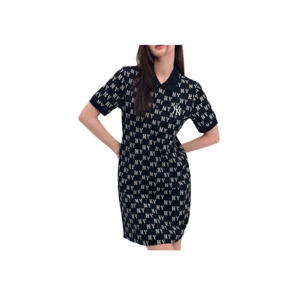 New MLB New York Yankees Short Sleeved Dress Women's Black 3FOPM0353-50BKS