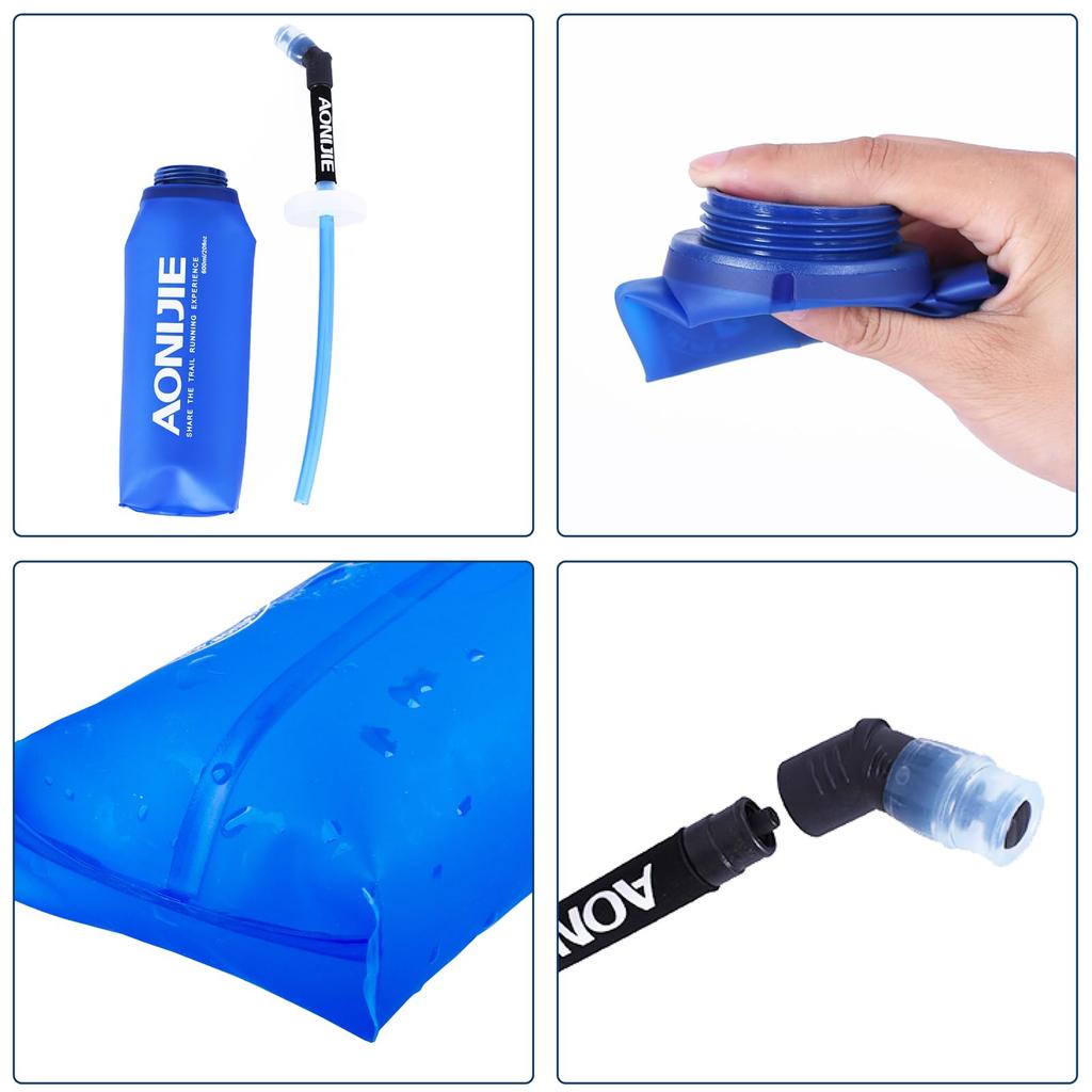 TRIWONDER TPU Foldable Water Sports Bottle for and Hydration Packs Bottle, Jogging, Marathons, Cycling, (350ml - 2-Pack)